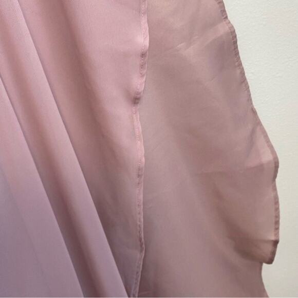 Revelry Juliet Long Sleeve Chiffon Maxi Dress Bridesmaid Blush Pink Size 8 - Picture 5 of 8